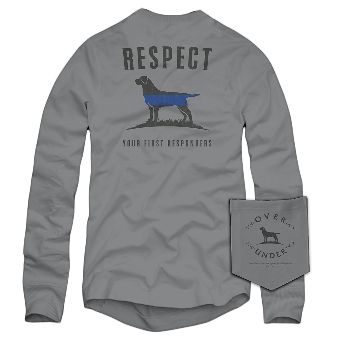 L/S Blue Line Respect T-Shirt Hurricane