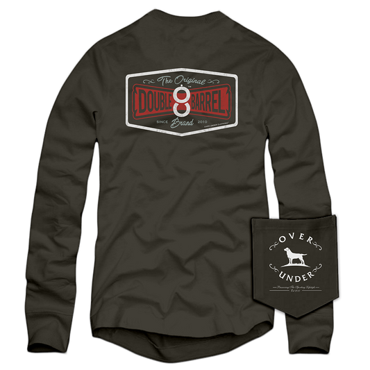 L/S Double Barrel Brand T-Shirt Charcoal