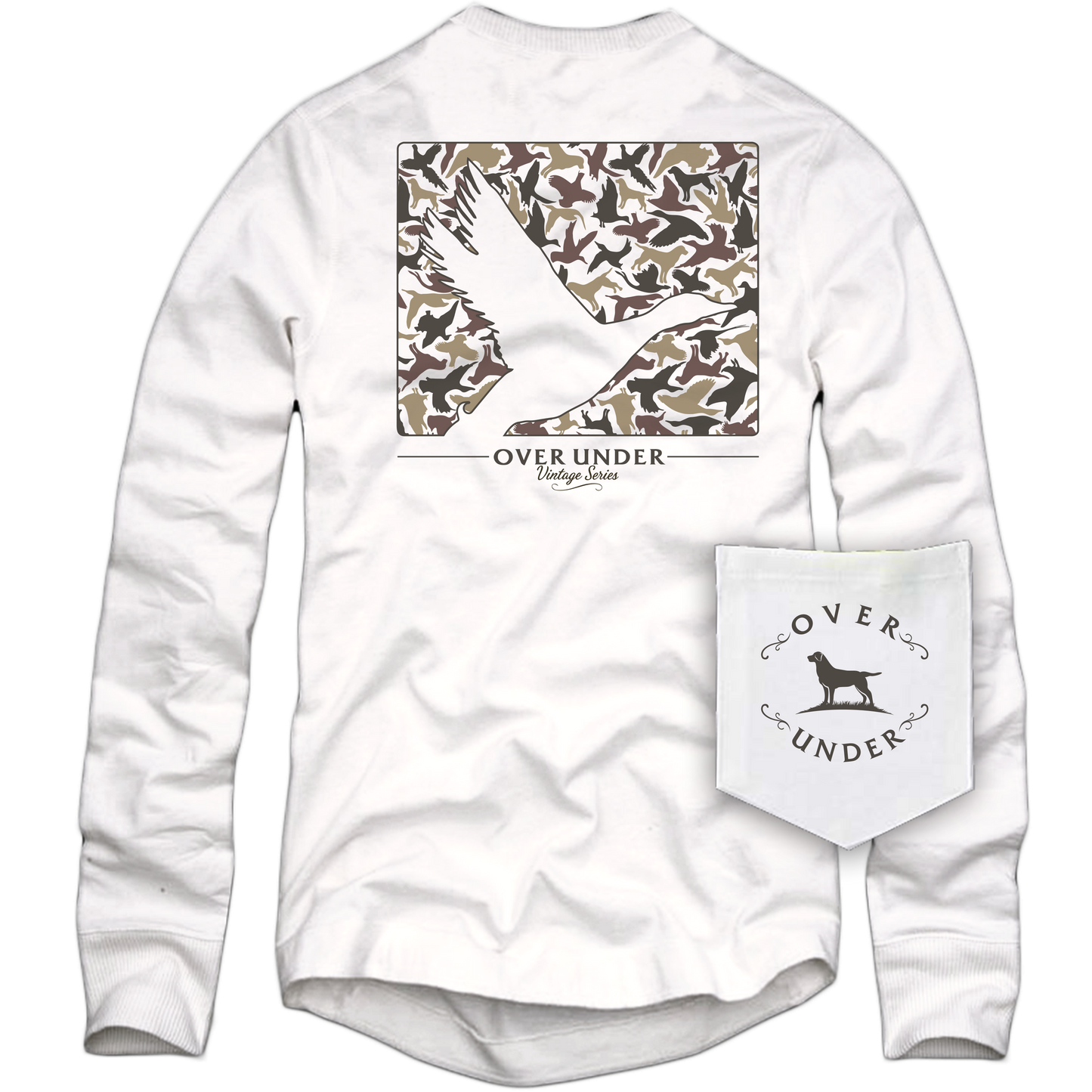 L/S Vintage Mallard Silhouette T-Shirt White