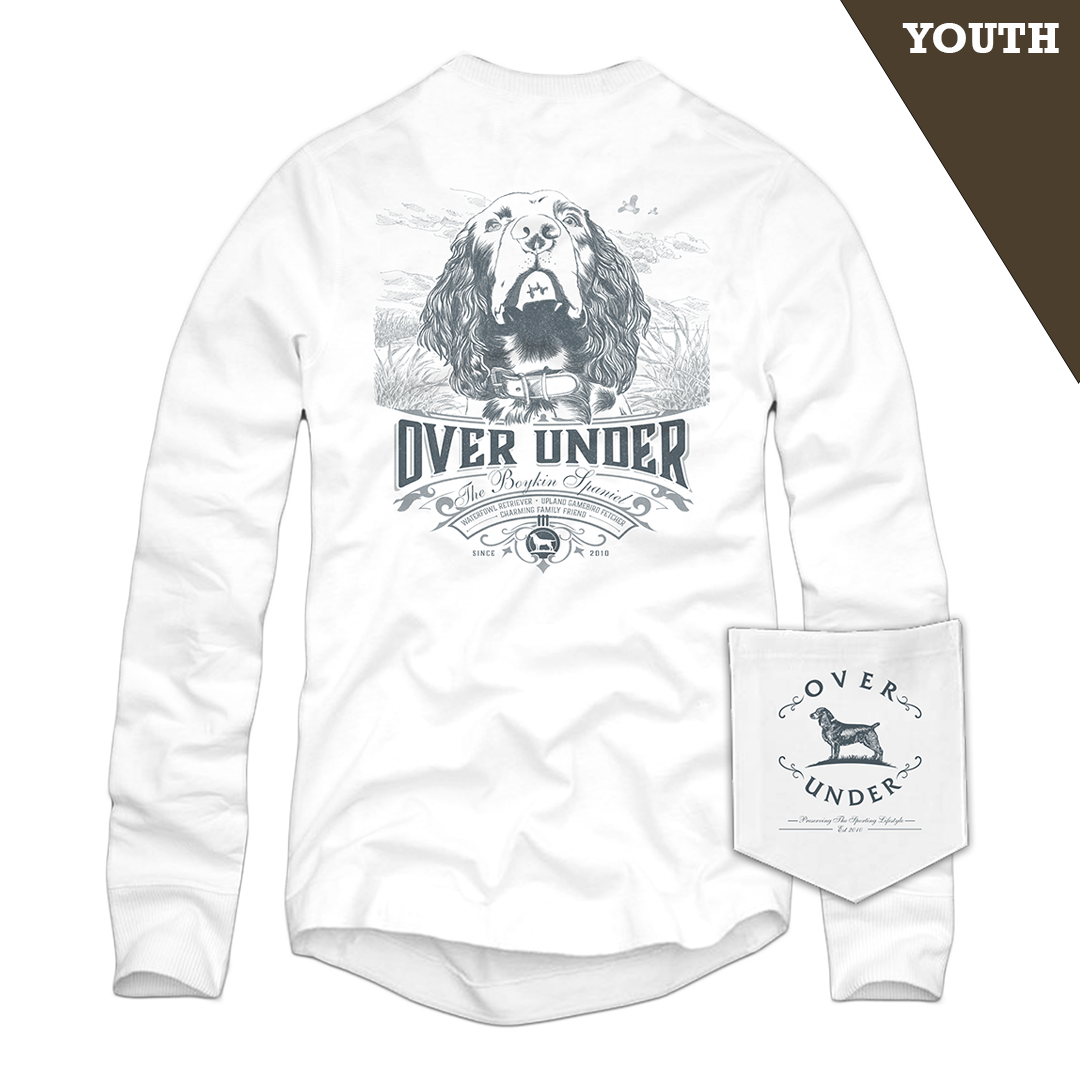 L/S Youth Boykin Spaniel T-Shirt White