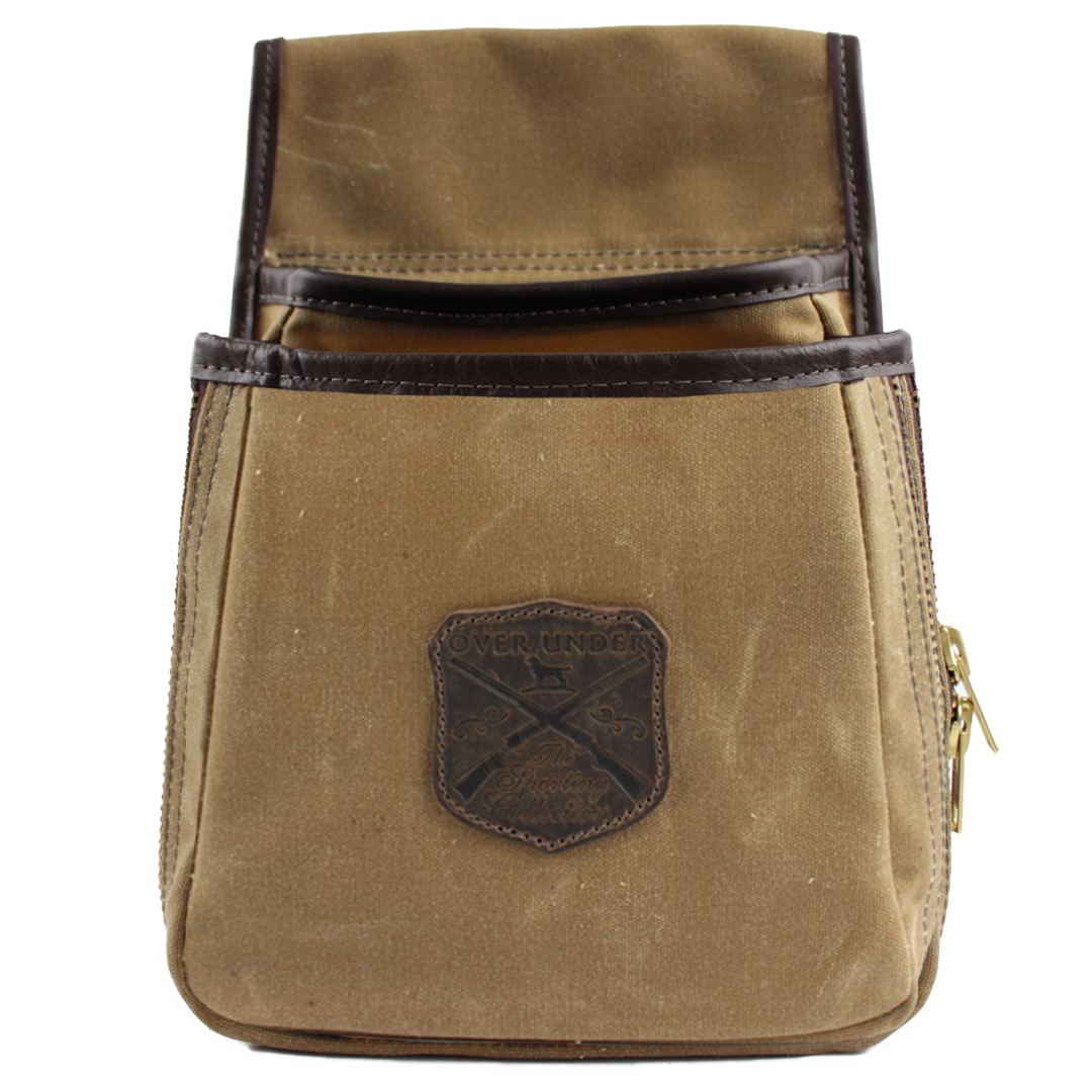 2x US WWII Shotgun Shell Pouch – Khaki Canvas, Reproduction, 5x7.5x1 Inch