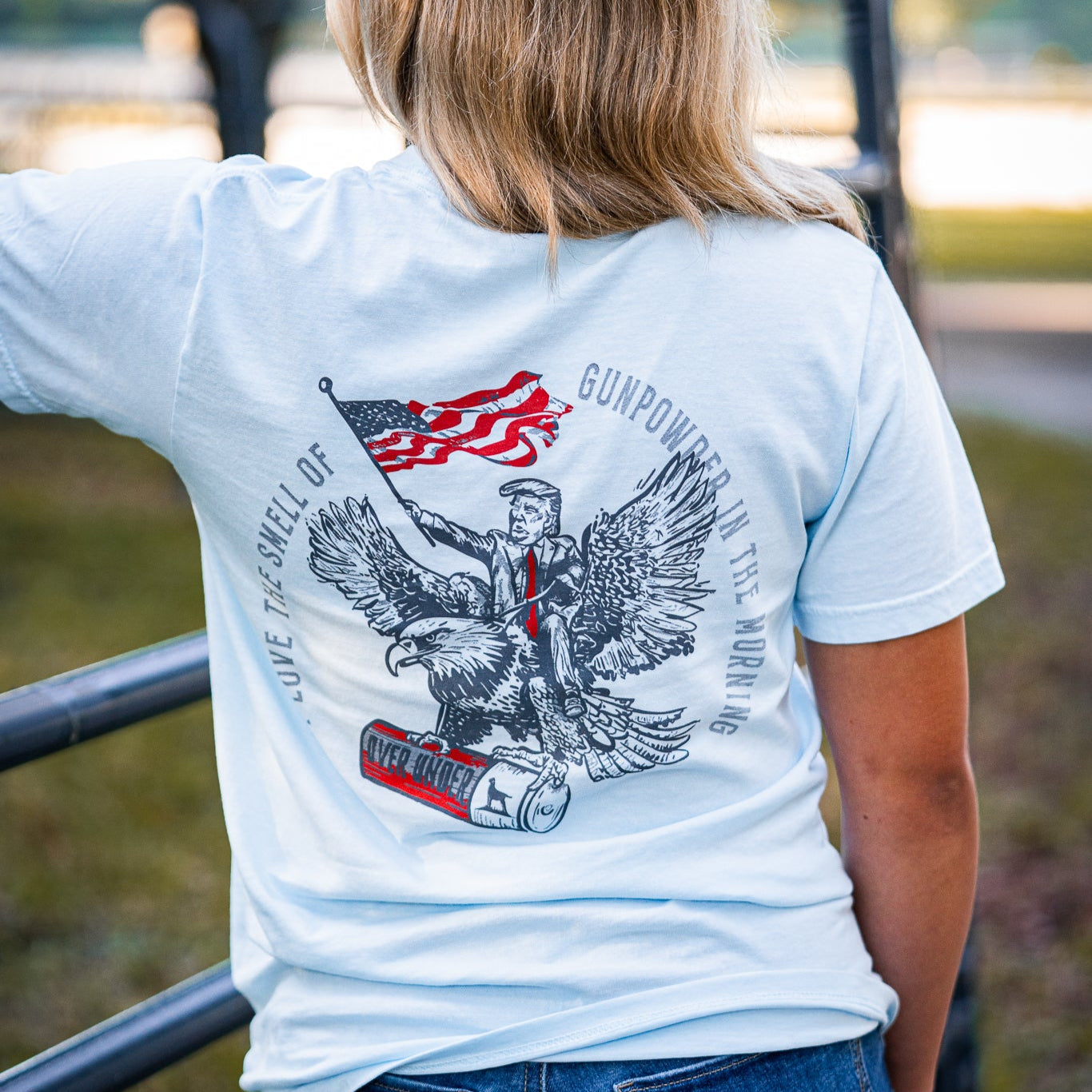 S/S Vintage Let Freedom Ring T-Shirt Chambray