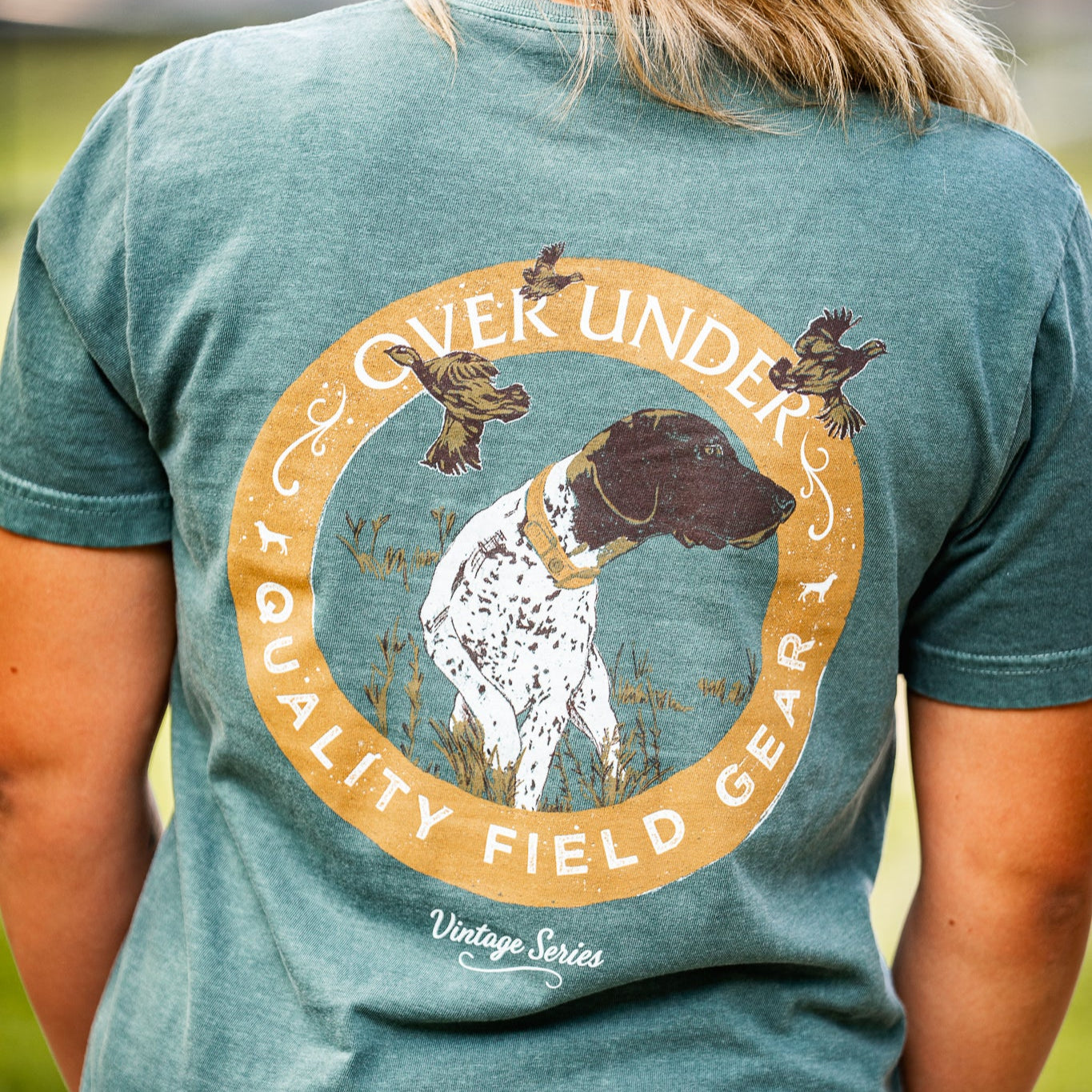 S/S Vintage Pointer and Quail T-Shirt Blue Spruce