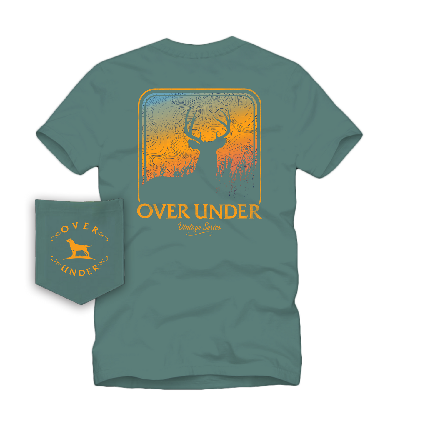 S/S Vintage Topo Deer T-Shirt Blue Spruce