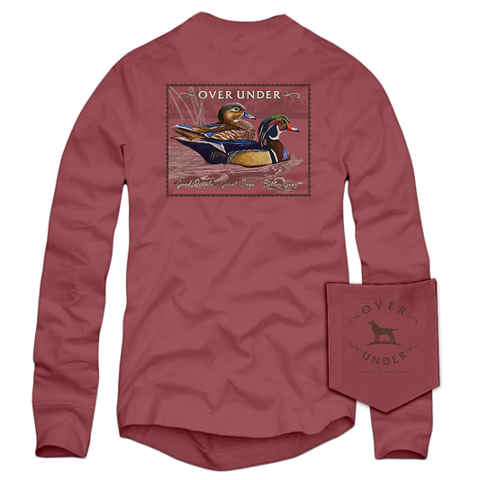 L/S Wood Duck Stamp T-Shirt Brick