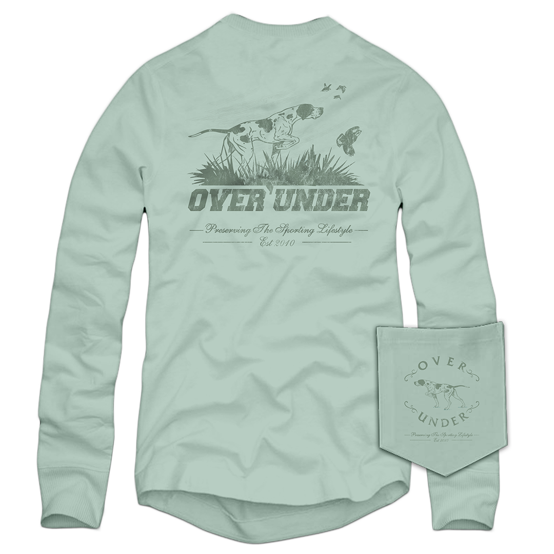 L/S Pointer & Quail T-Shirt Green Tea