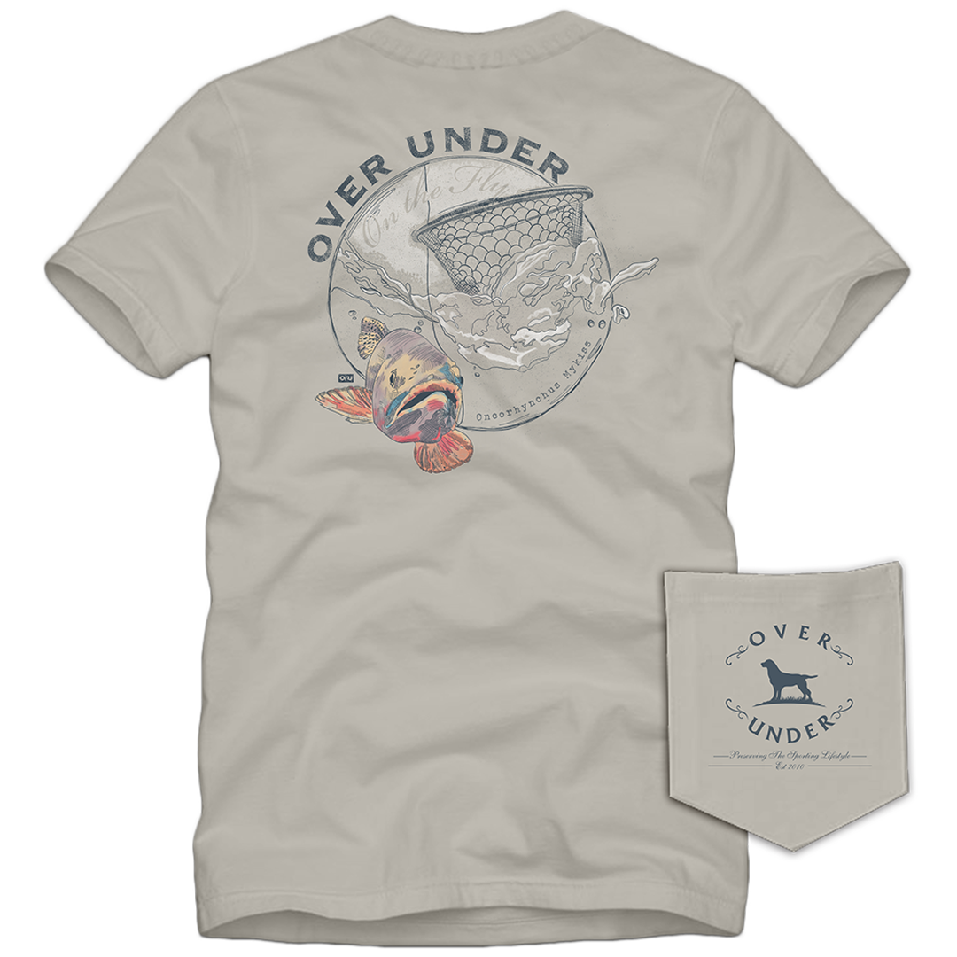 Over Under Clothing S/S Rainbow Trout T-Shirt Oyster, Medium