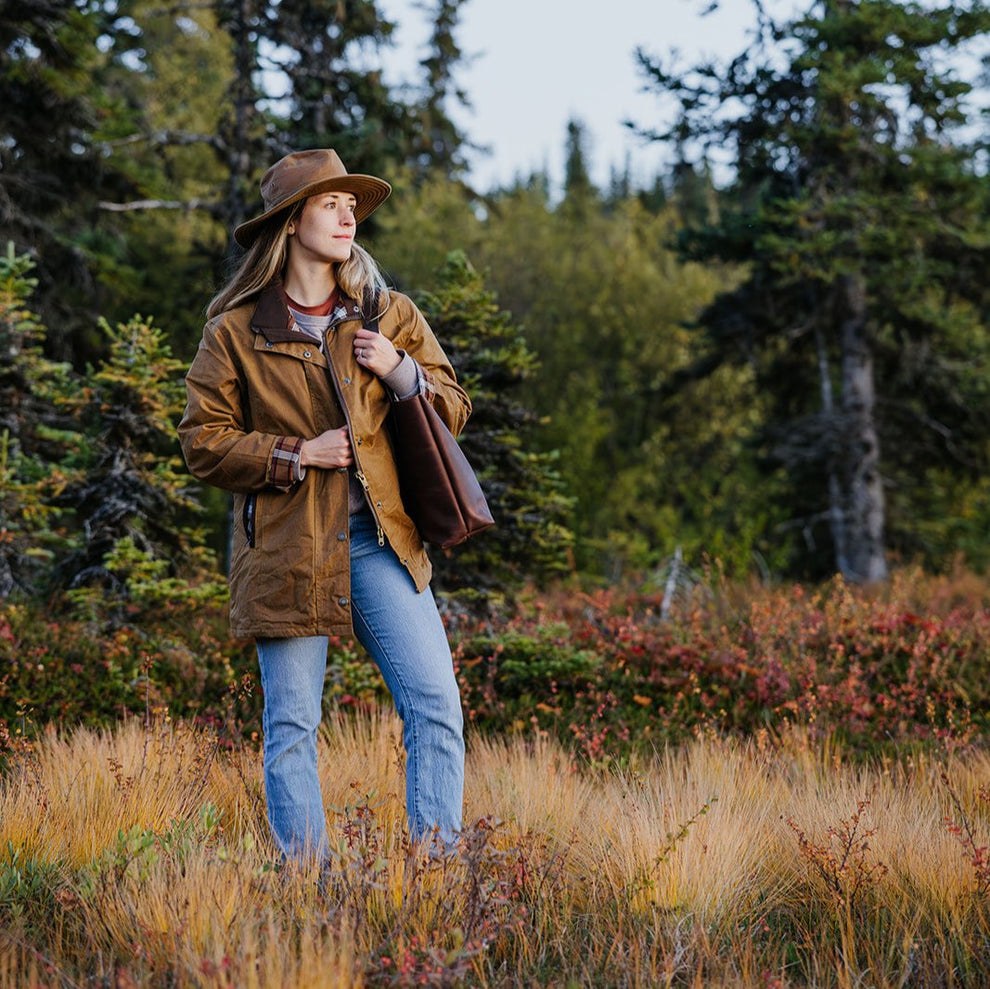 Women's Tan Waxed Briar Jacket | Over Under Clothing
