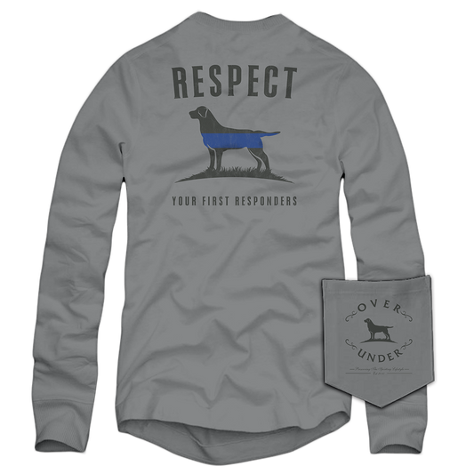 L/S Blue Line Respect T-Shirt Hurricane