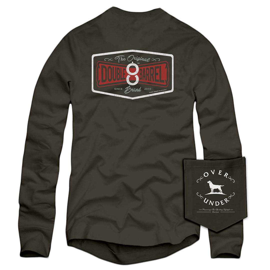 L/S Double Barrel Brand T-Shirt Charcoal