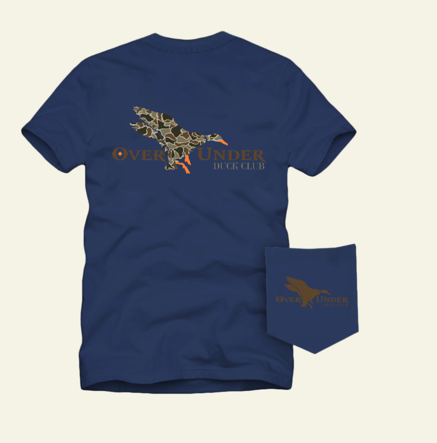 S/S Duck Camo Mallard T-Shirt Navy Blue