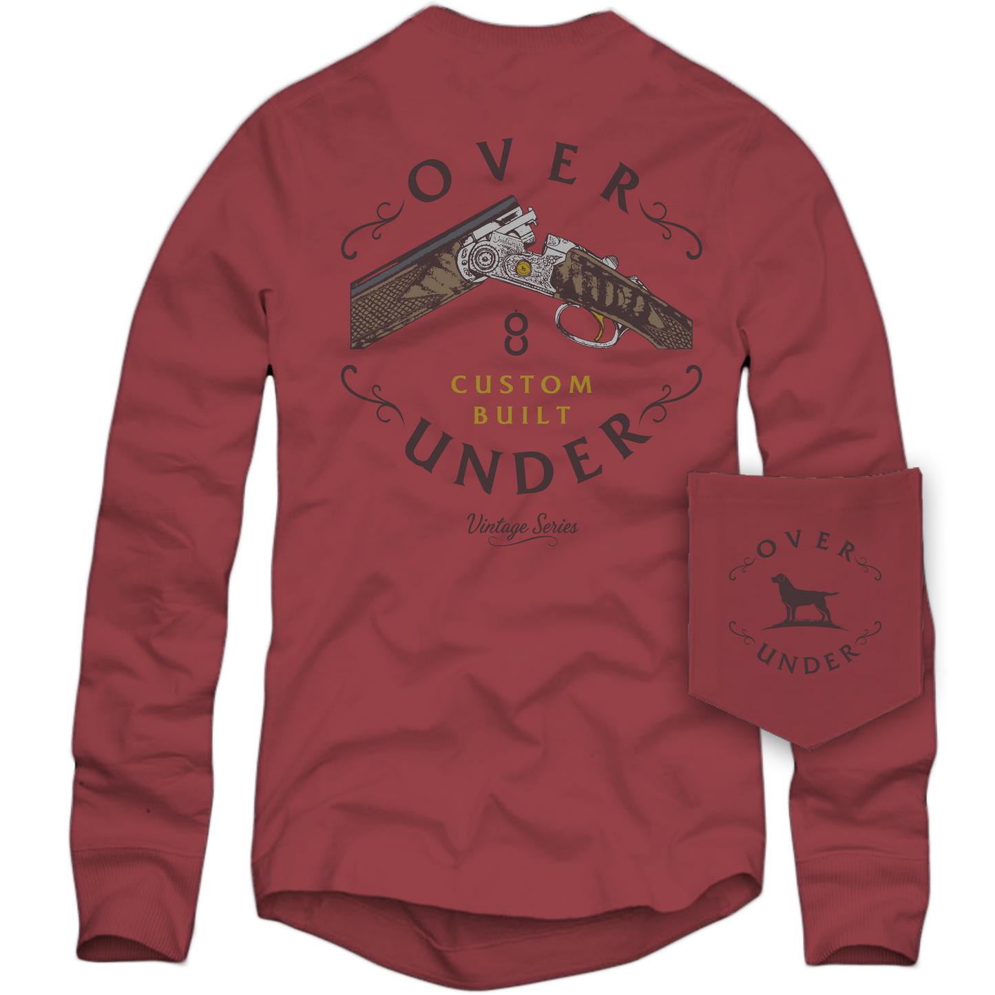 L/S Vintage Custom Built T-Shirt Crimson