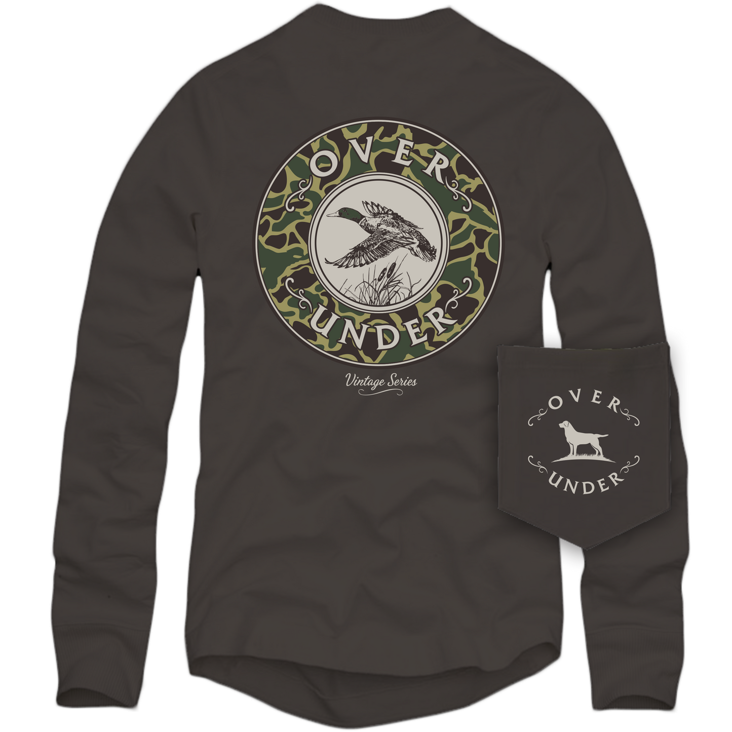 L/S Vintage Mallard Shoot T-Shirt Pepper