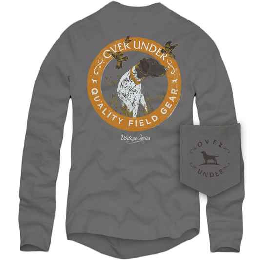 L/S Vintage Pointer and Quail T-Shirt Gray