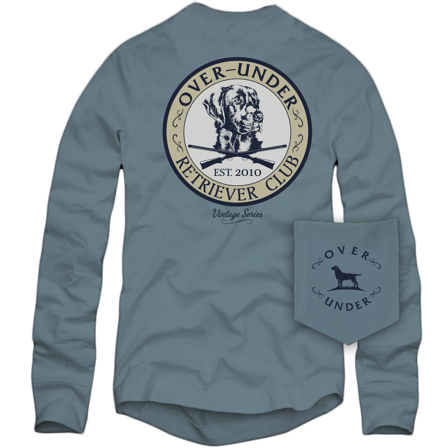 L/S Vintage Retriever Club T-Shirt Ice Blue