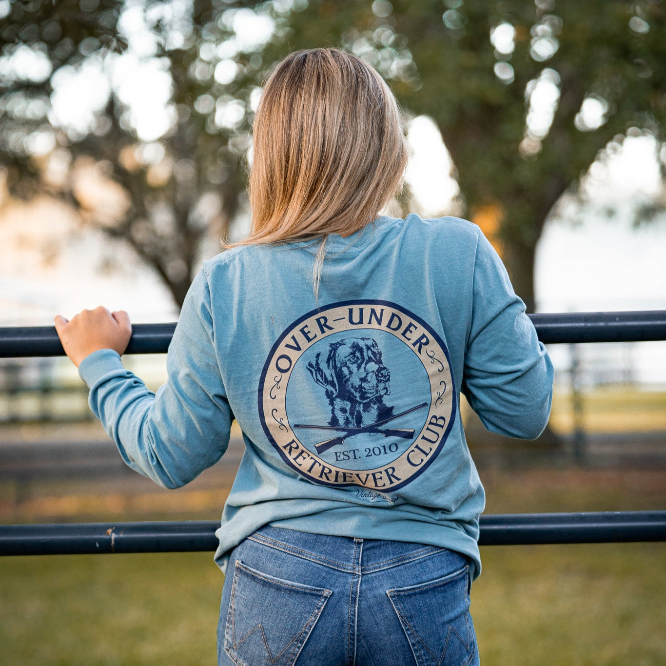 L/S Vintage Retriever Club T-Shirt Ice Blue