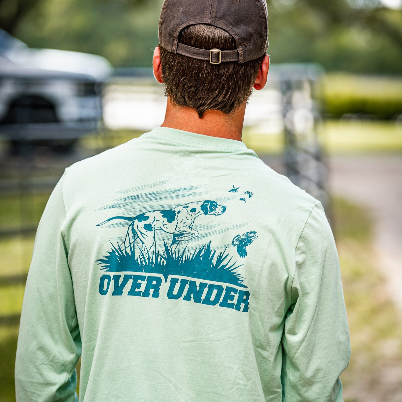 L/S Pointer & Quail T-Shirt Green Tea