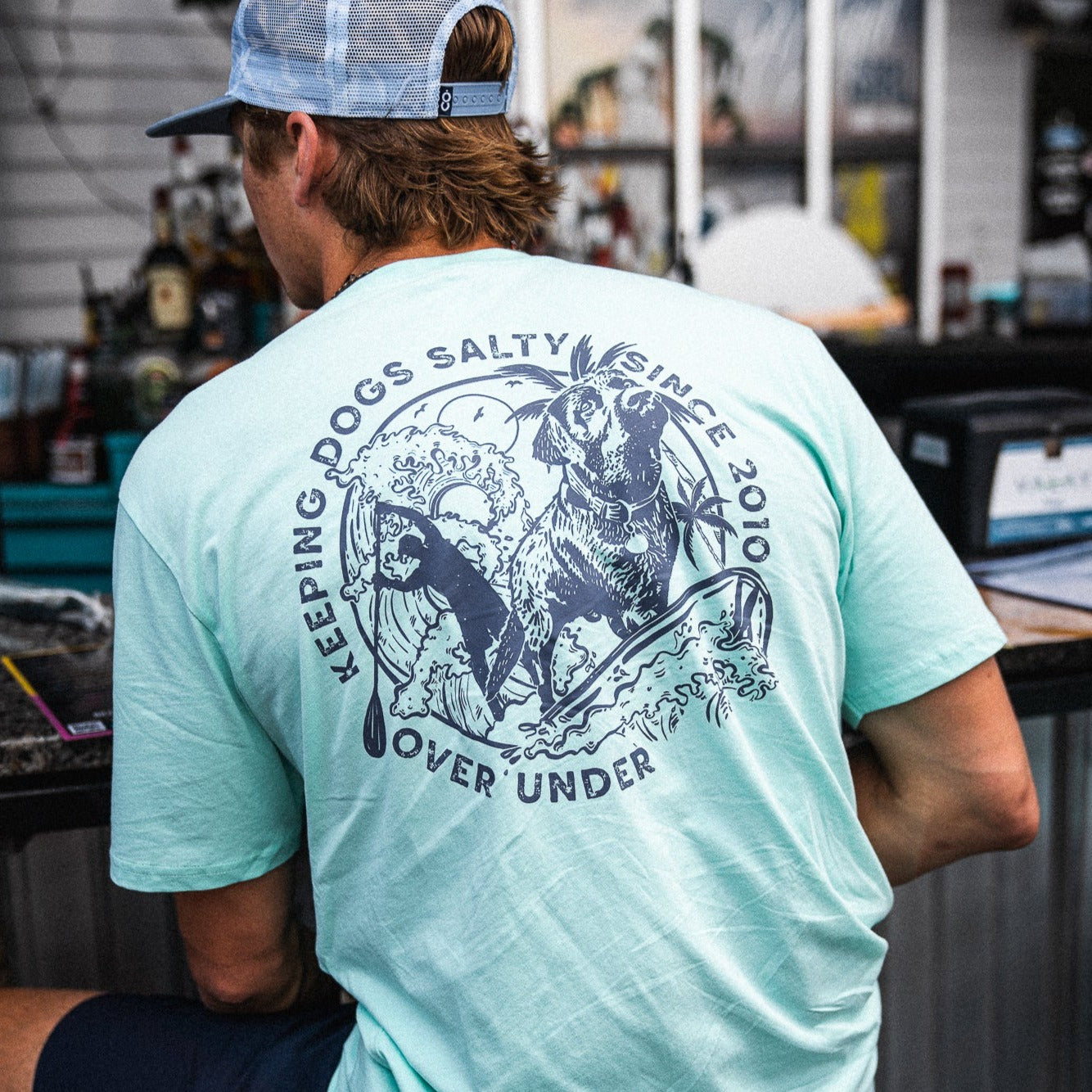 S/S Salty Surf Dog T-Shirt Mint Julep