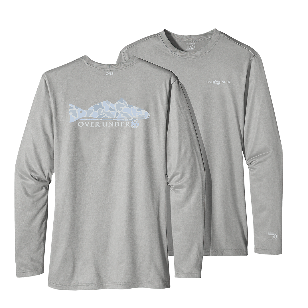 L/S Tidal Tech Water Camo Redfish Pearl Grey