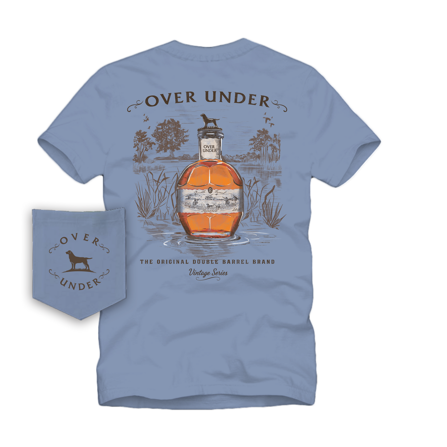 S/S Vintage Double Barrel Reserve T-Shirt Washed Denim