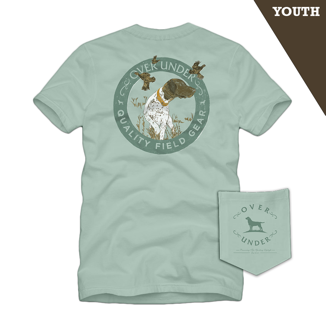 S/S Youth Pointer Hunting Quail T-Shirt Green Tea