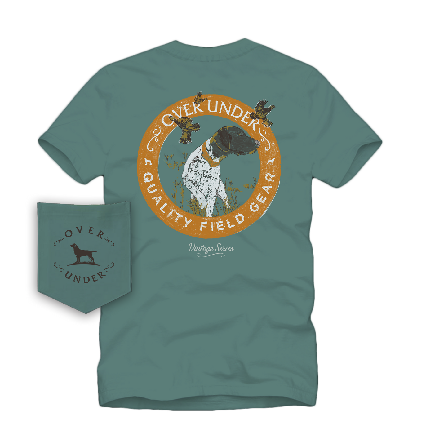 S/S Vintage Pointer and Quail T-Shirt Blue Spruce