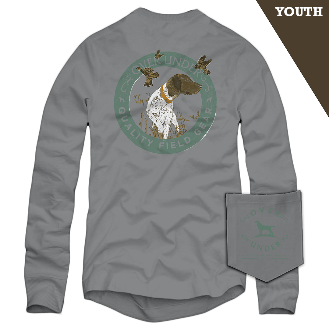 L/S Youth Pointer Hunting Quail T-Shirt Hurricane