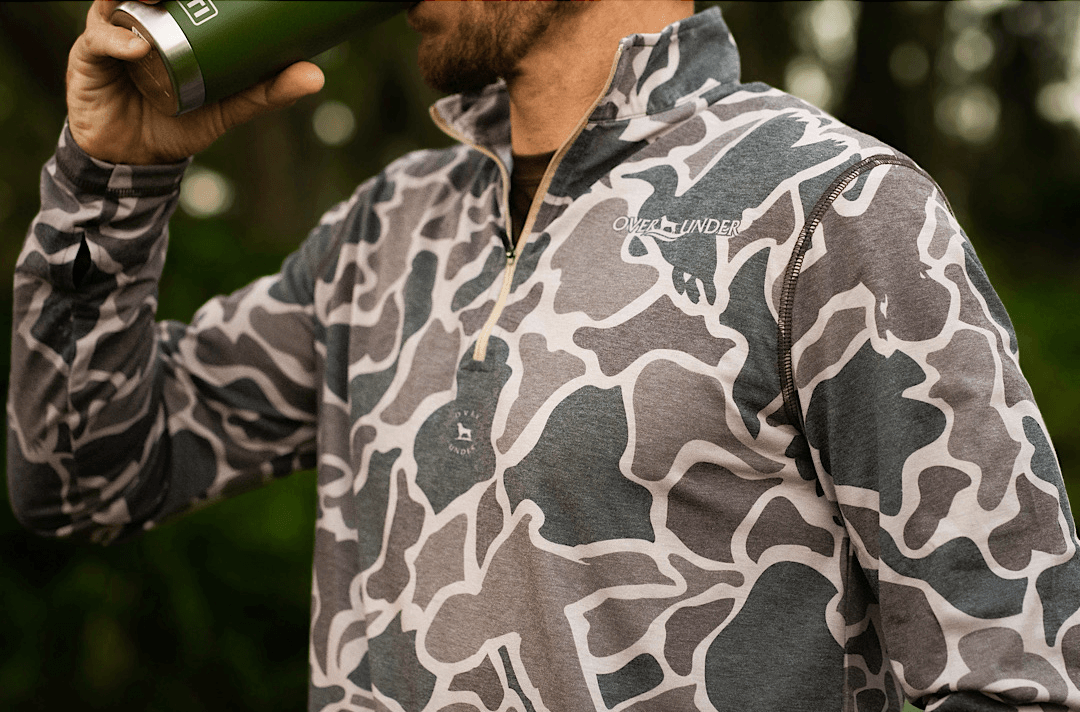 Roper® Boy's Camo Print Fleece 1/4 Zip Pullover