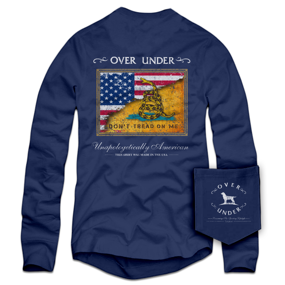 L/S Gadsden Flag T-Shirt Navy - Over Under Clothing