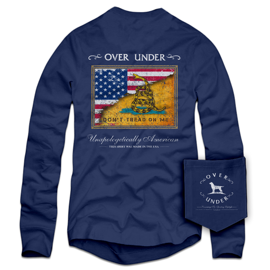 L/S Gadsden Flag T-Shirt Navy - Over Under Clothing