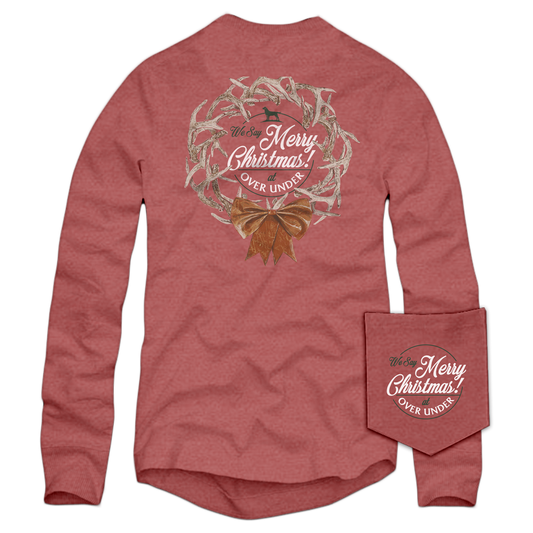 L/S Merry Christmas T-Shirt Brick Red