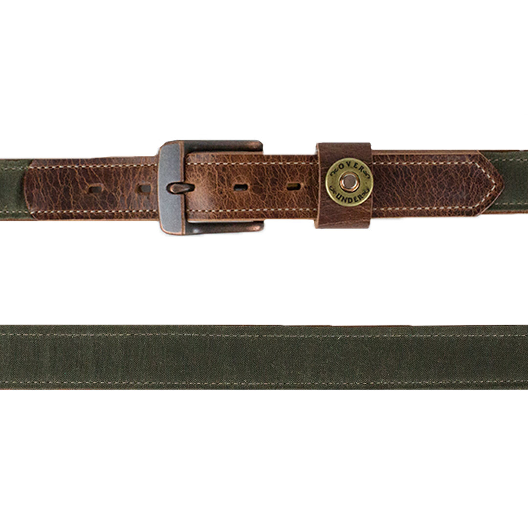 The Olive Waxed Canvas Belt